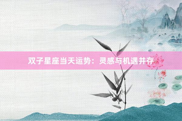 双子星座当天运势：灵感与机遇并存